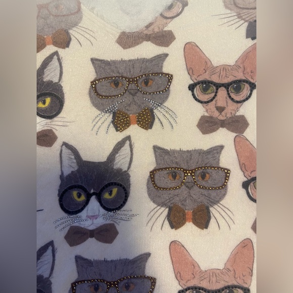 Tricotto Cats in Glasses Sweater - Picture 4 of 8
